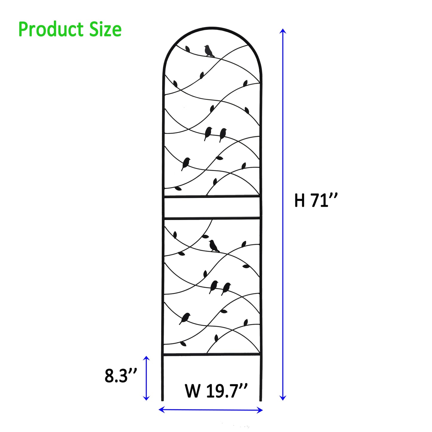 Two Rustproof Metal Garden Trellis and Supports