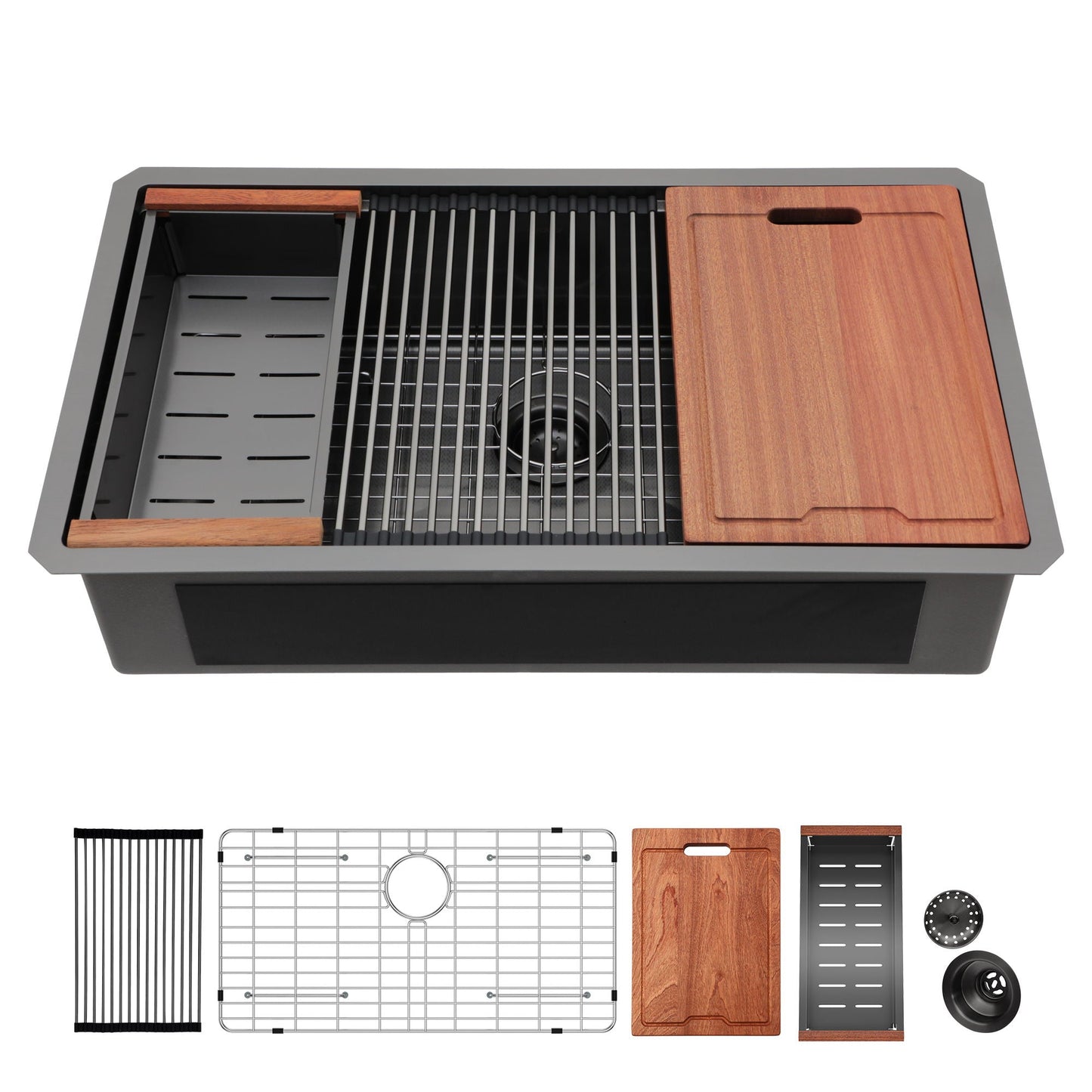 Single Bowl Workstation Sink with Stainless Steel