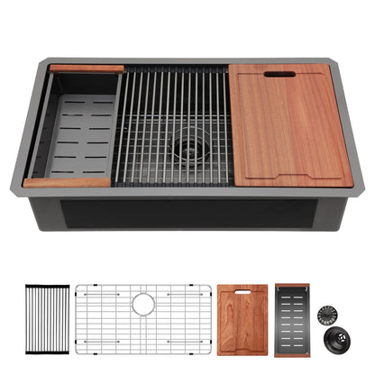 Single Bowl Workstation Sink with Stainless Steel