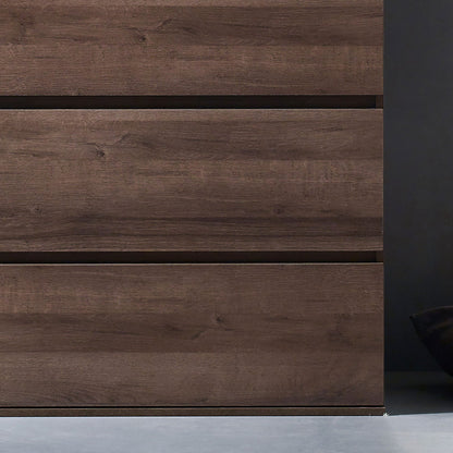 Contemporary wood accent chest with soft-closing drawers in dark brown finish on Tampa Home & Garden Store