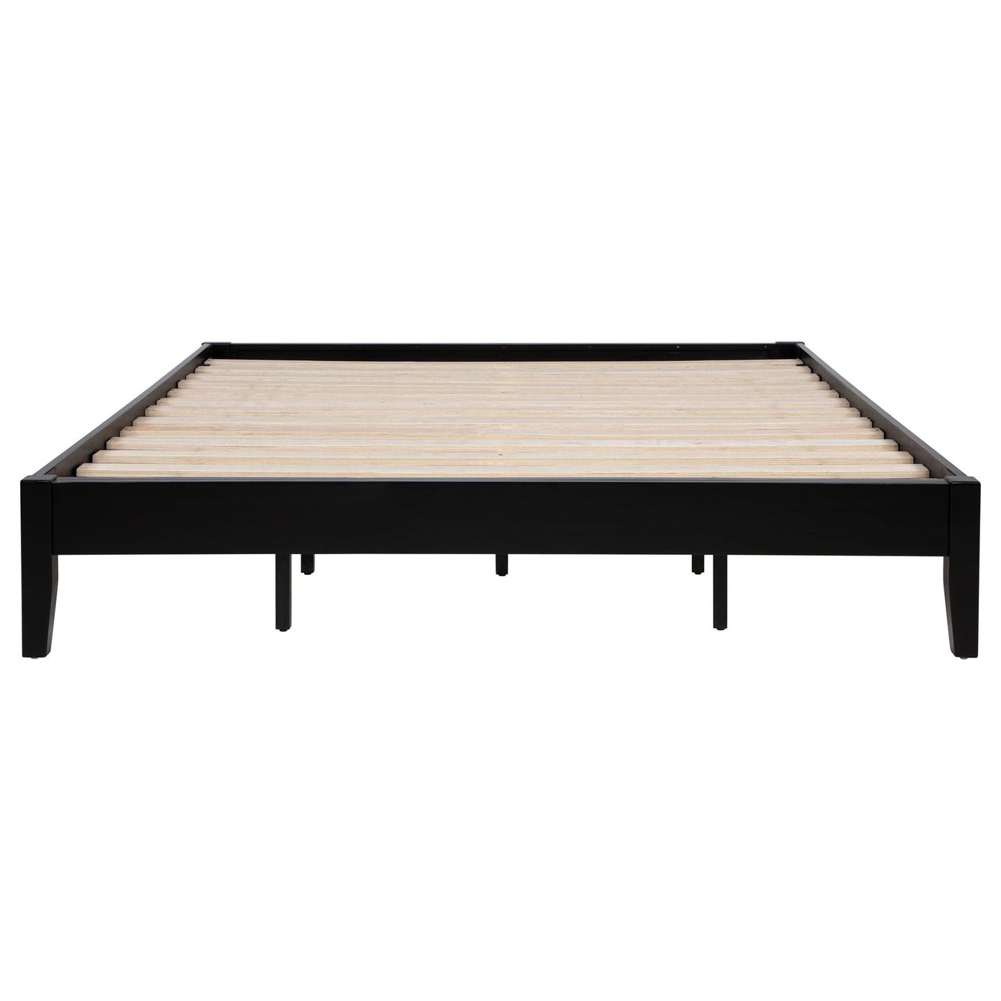 HouseOfZazla Hounslow Platform Bed black metal frame with wooden slat base on Tampa Home & Garden Store