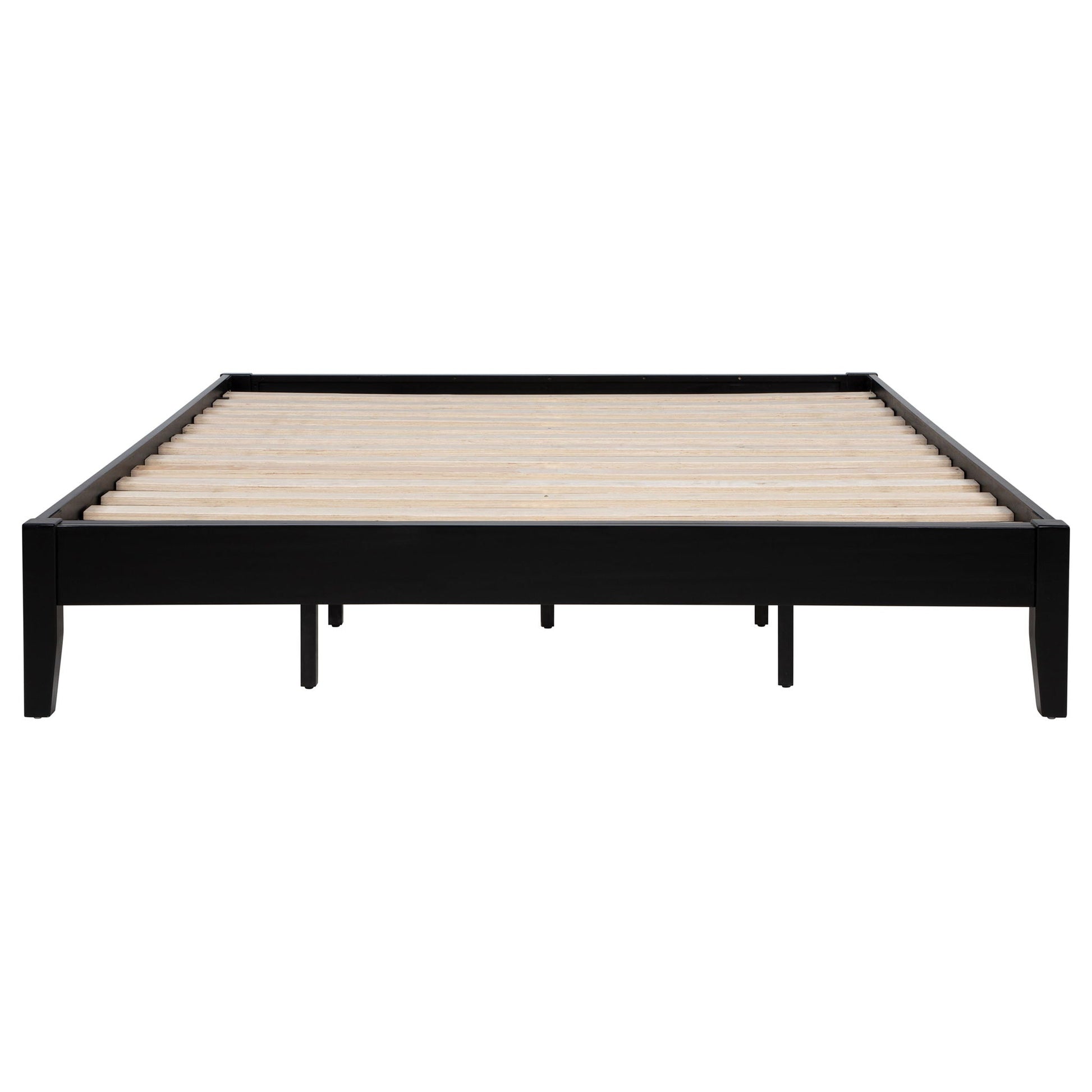 HouseOfZazla Hounslow Platform Bed black metal frame with wooden slat base on Tampa Home & Garden Store