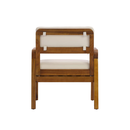 Outdoor Acacia Wood Armchair Set with Cushions