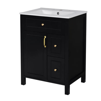 Elegant Bathroom Vanity Ceramic Sink and Drawers
