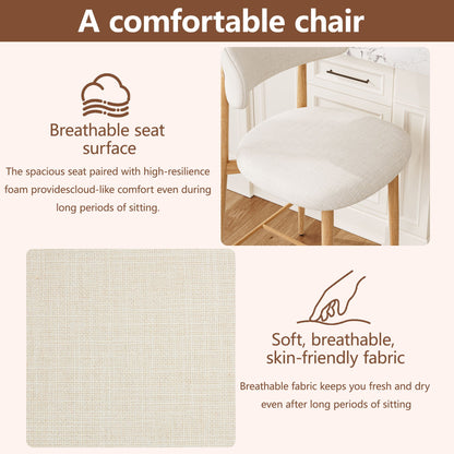 Set of Upholstered Counter Bar Stools for Kitchen