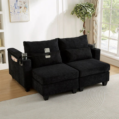Convertible Chaise Lounge Chair With USB Ports
