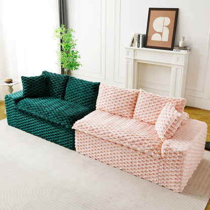Luxury Multifunctional Sofa from Unique Piece Furniture emerald green and blush pink knit covers on Tampa Home & Garden Store