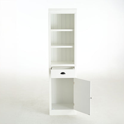Retro White Tall Display Shelf and Cabinet