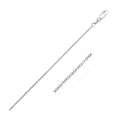 14k white gold diamond-cut rolo chain necklace 1.1mm, Bids.com on Tampa Home & Garden Store