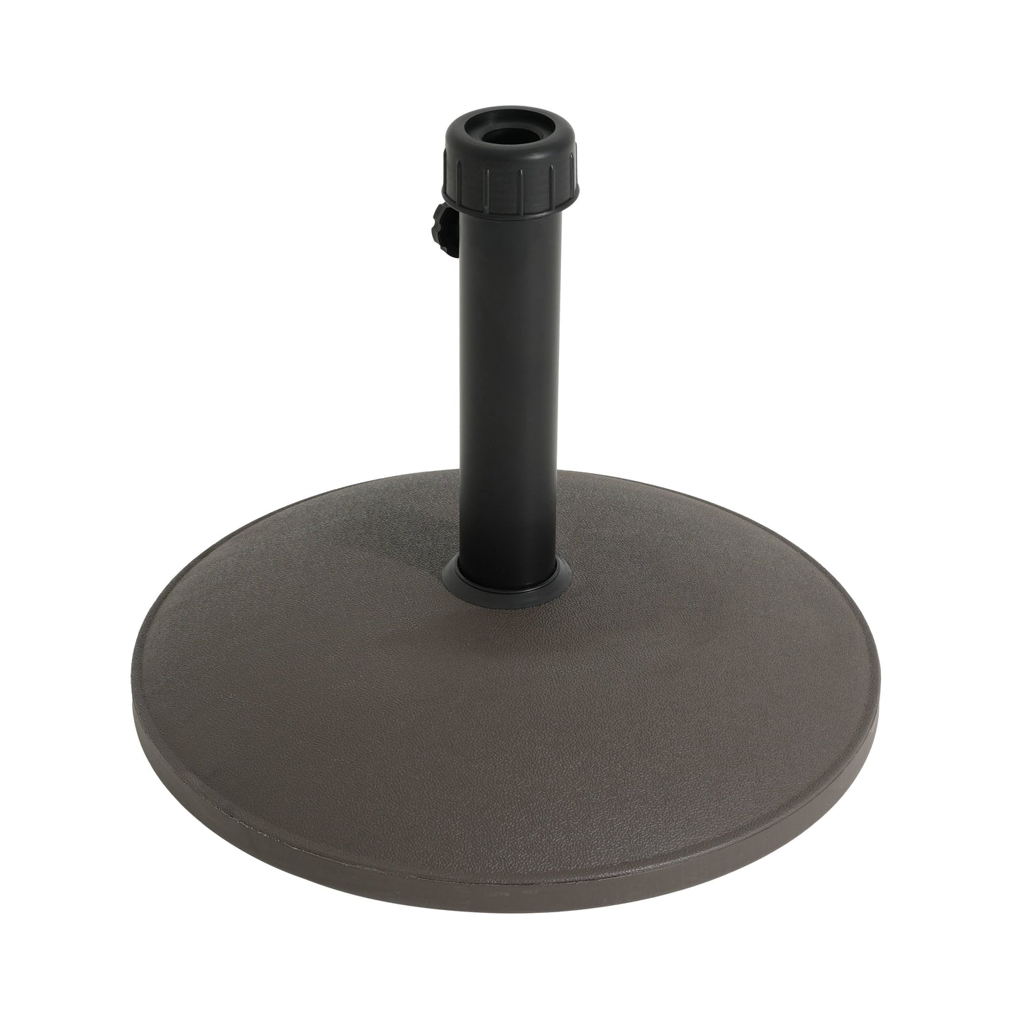 Brown Round Outdoor Umbrella Base and Concrete