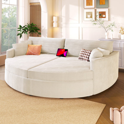 Oversized Double Chaise Sofa With USB Ports