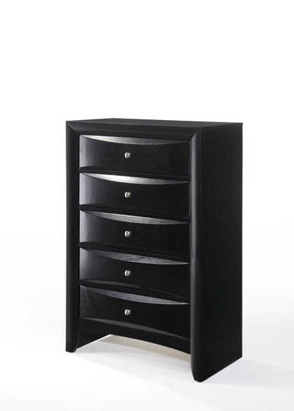 Ireland Storage Chest accent black wood curved fronts silver knobs HouseOfZazla on Tampa Home & Garden Store