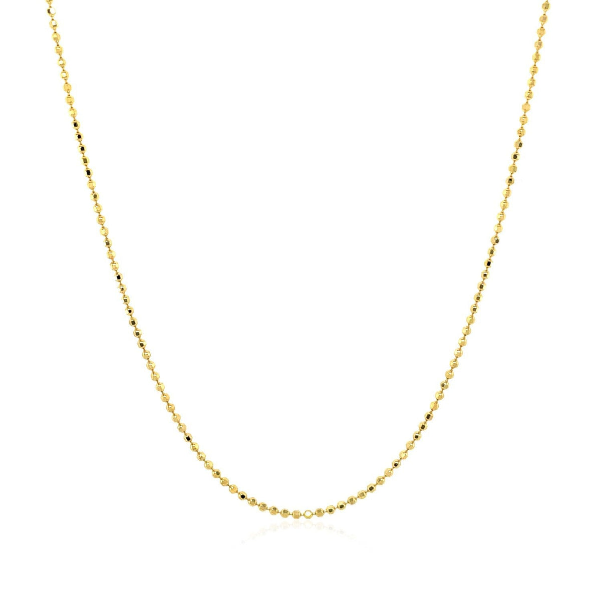 14k yellow gold diamond-cut bead chain necklace 1.0mm on Tampa Home & Garden Store