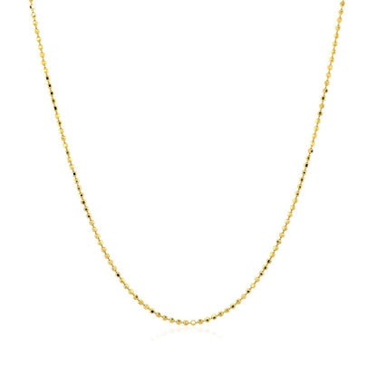 14k yellow gold diamond-cut bead chain necklace 1.0mm on Tampa Home & Garden Store
