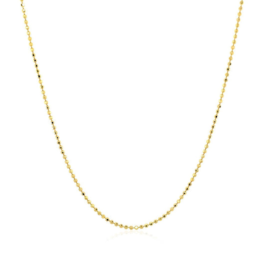 14k yellow gold diamond-cut bead chain necklace 1.0mm on Tampa Home & Garden Store