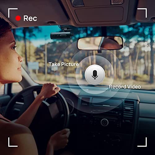 70mai Smart Dash Cam 1S black windshield dash cam with recording UI in car on Tampa Home & Garden Store