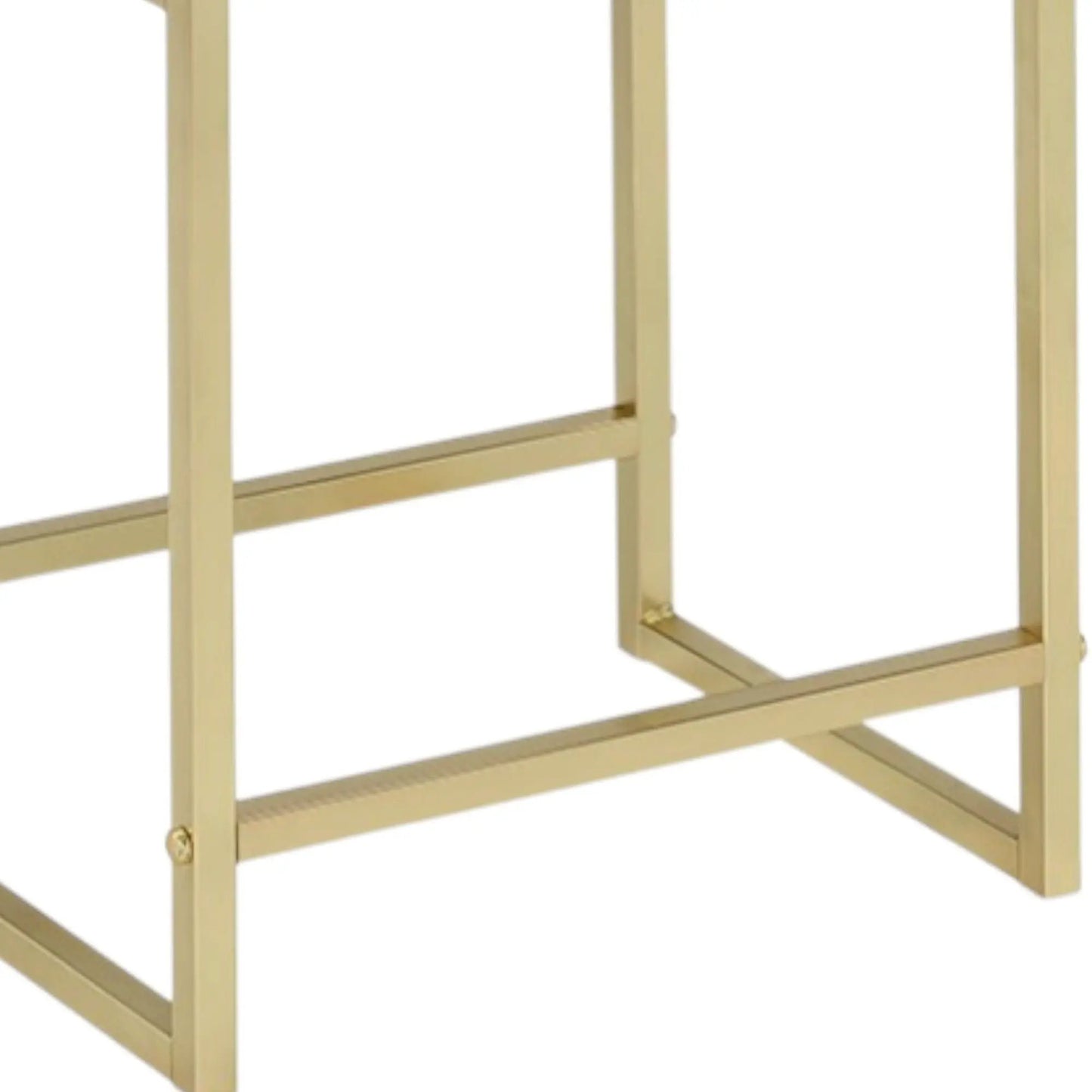 Coleen accent table brass-finish metal frame with open-square legs and lower crossbar on Tampa Home & Garden Store