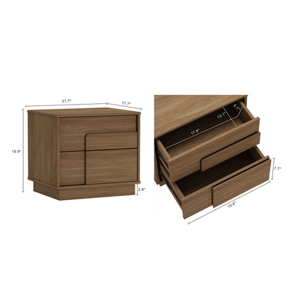 Modern Nightstand with Push to Open Drawers brown wood finish HouseOfZazla accent nightstand on Tampa Home & Garden Store