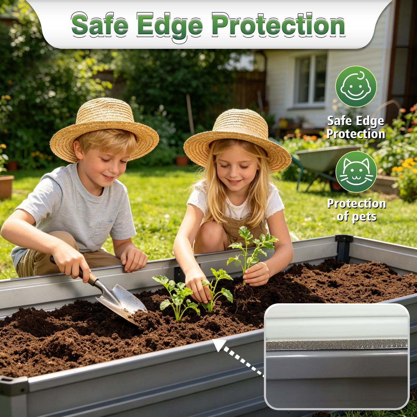 Sturdy Outdoor Garden Bed and Coated Steel Frame
