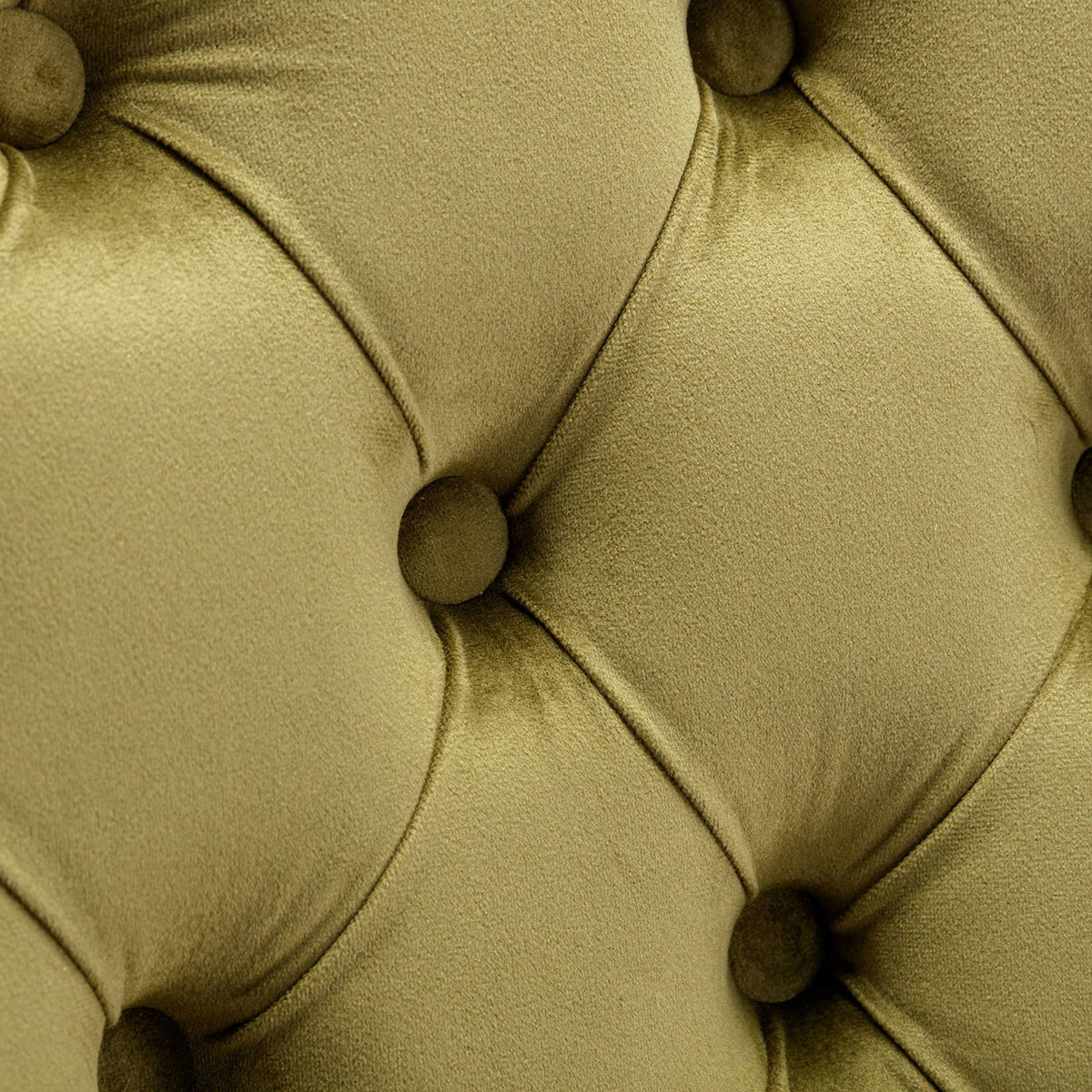 Tufted velvet dining chair set in olive green upholstery with button-tufted cushions on Tampa Home & Garden Store