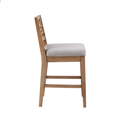 Counter Stool Light Gray Upholstered Seat