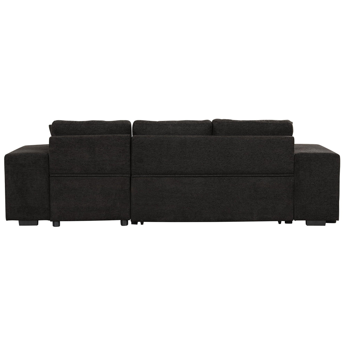 Modern L-shape sleeper sectional couch by HouseOfZazla with storage chaise and 2 stools on Tampa Home & Garden Store