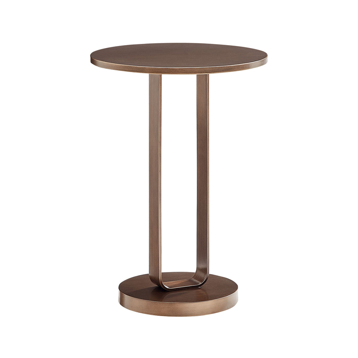 Round Accent Table with Open Oval Pedestal in antique bronze on Tampa Home & Garden Store