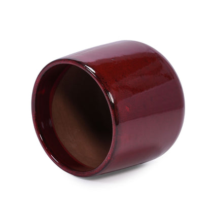 Planter pot Bean Paste Red with glossy ceramic finish by HouseOfZazla on Tampa Home & Garden Store