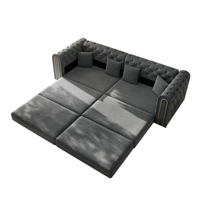 3 In 1 Convertible Sofa and Ottoman Bed