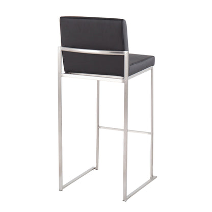 HouseOfZazla contemporary high-back barstool black upholstered seat chrome frame on Tampa Home & Garden Store