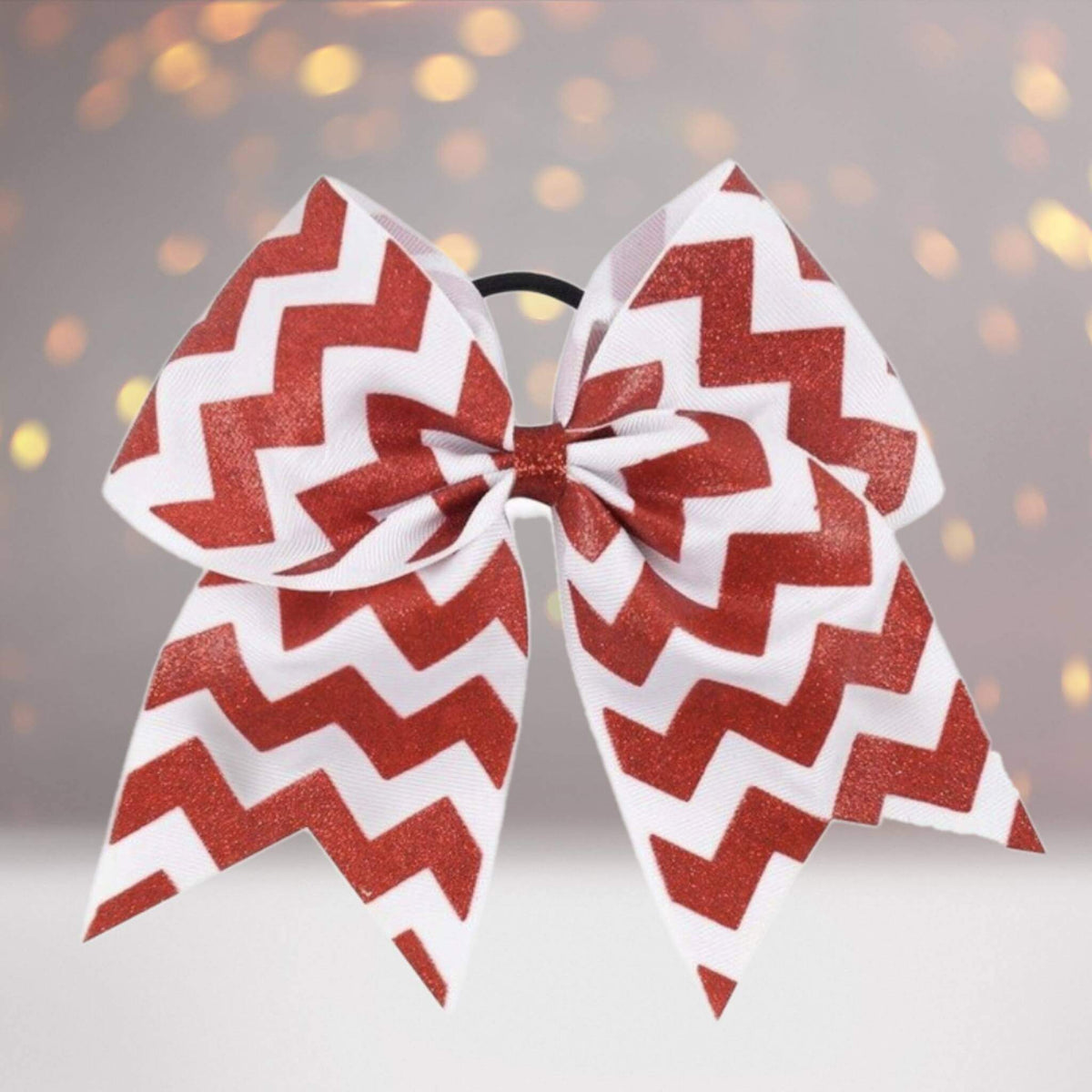Chicky Chicky Bling Bling 6.5in glitter red chevron grosgrain hair bow, 3-pack on Tampa Home & Garden Store