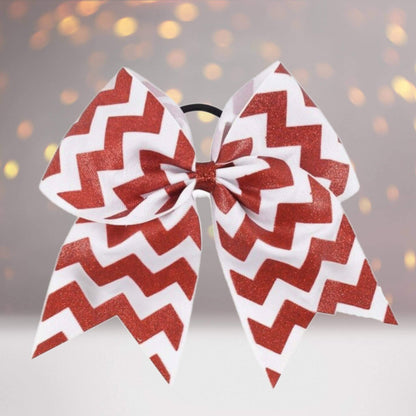 Chicky Chicky Bling Bling 6.5in glitter red chevron grosgrain hair bow, 3-pack on Tampa Home & Garden Store