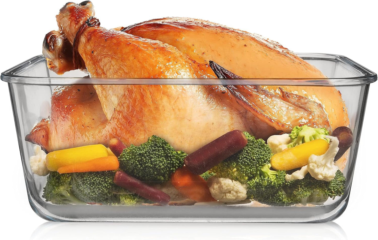 6500 ML / 220 Oz / 28 Cup LARGE Glass Food Storage Container with Airtight Locking Lid. Ideal Storing Food, Vegetables, Fruits. Baking Casserole, Lasagna, Roasting Turkey, Chicken BPA Free Oven Safe - Tampa Home & Garden Store