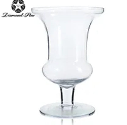 Glass Urn Vase by Thenestedfig, clear glass, stemmed pedestal style on Tampa Home & Garden Store