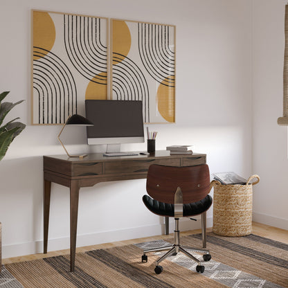 Handcrafted Writing Desk and Keyboard Tray in dark wood by HouseOfZazla on Tampa Home & Garden Store