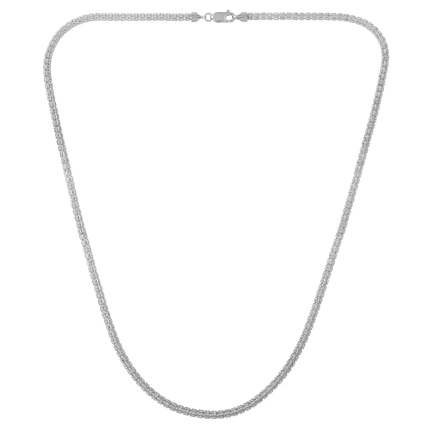 Ice Barrel Chain necklace in 14k white gold with pavé diamonds, 3.10 mm on Tampa Home & Garden Store
