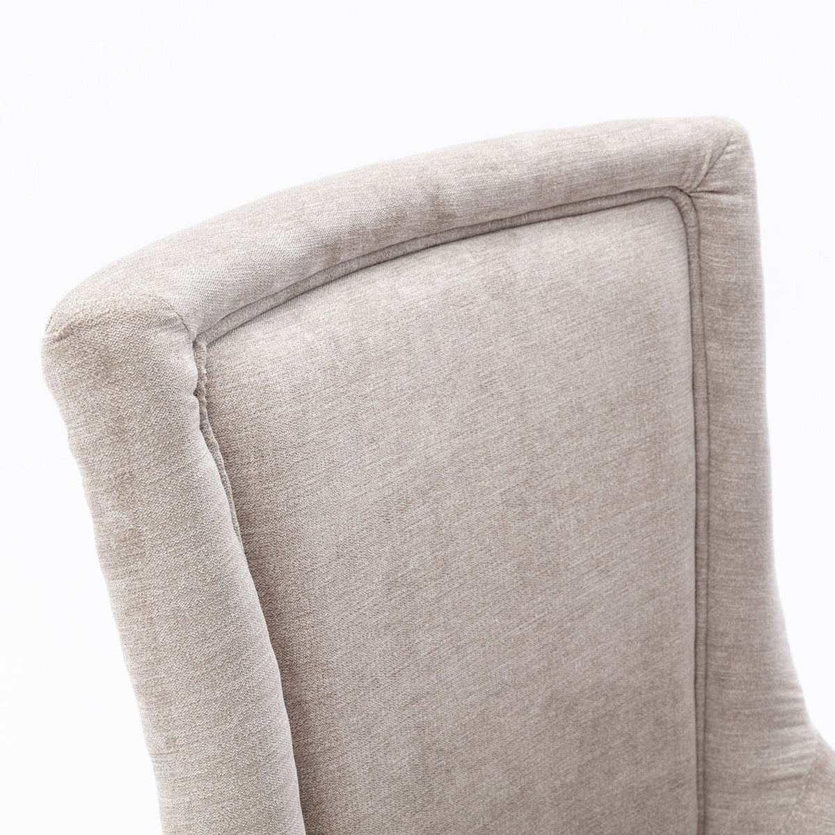 Ultra Side Dining Chair beige fabric with rounded arm and subtle seam detail on Tampa Home & Garden Store