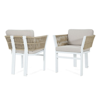 Durable Aluminum Outdoor Dining Chairs Set of Two