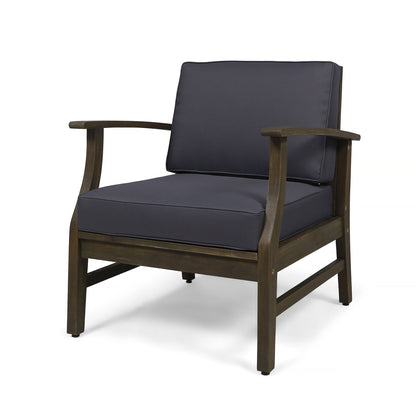 Outdoor club chair by HouseOfZazla with dark gray water-resistant cushion on Tampa Home & Garden Store