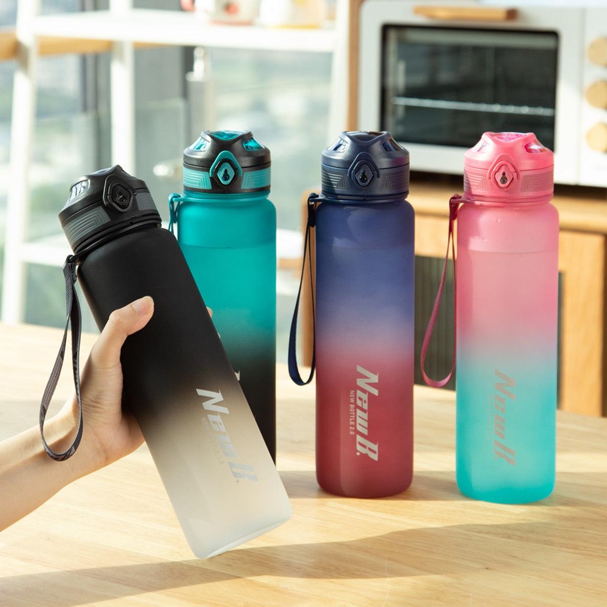 Stevvex vacuum insulated water bottles 5-pack in black teal purple pink with leakproof caps on Tampa Home & Garden Store