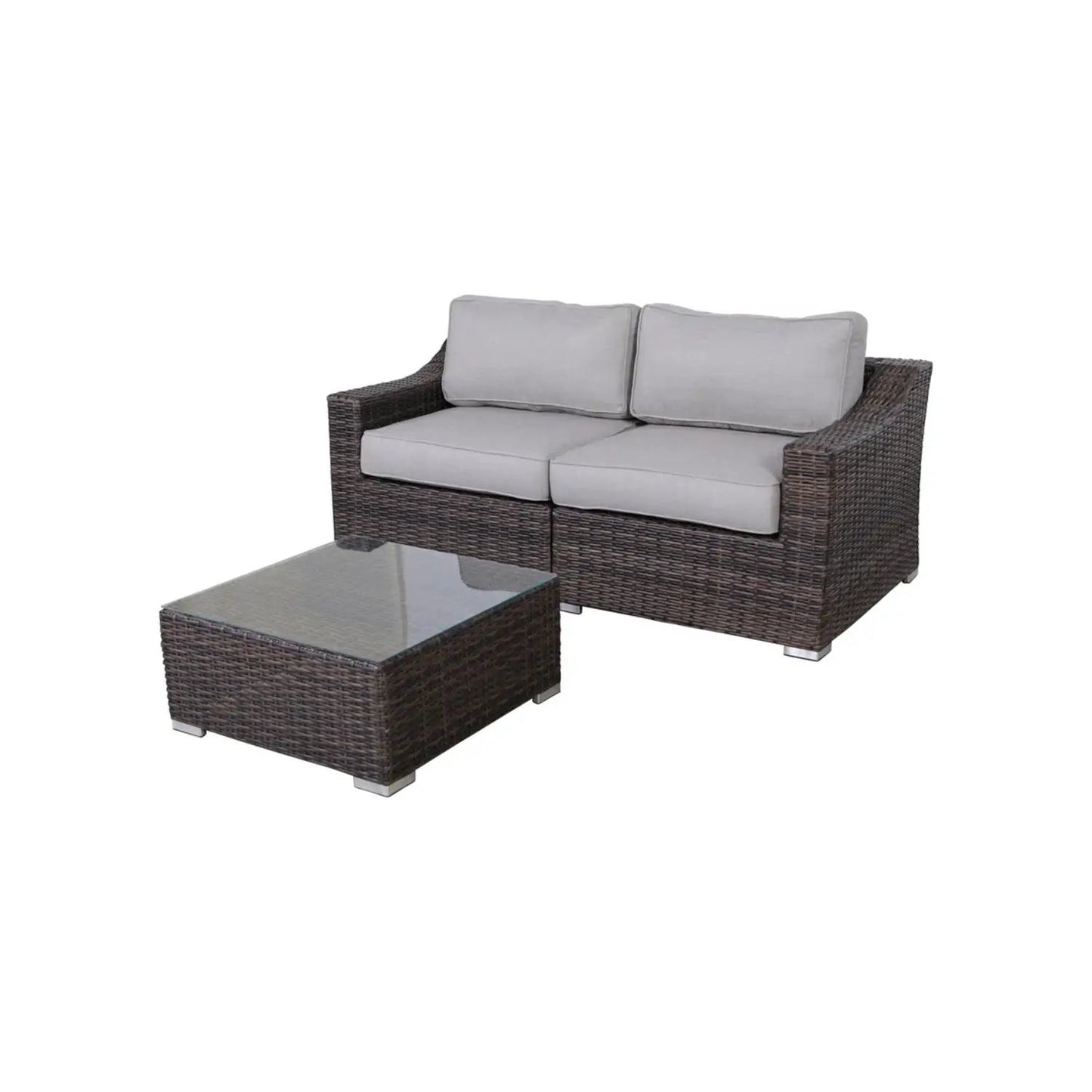 Outdoor Wicker Conversation Set With Cushions
