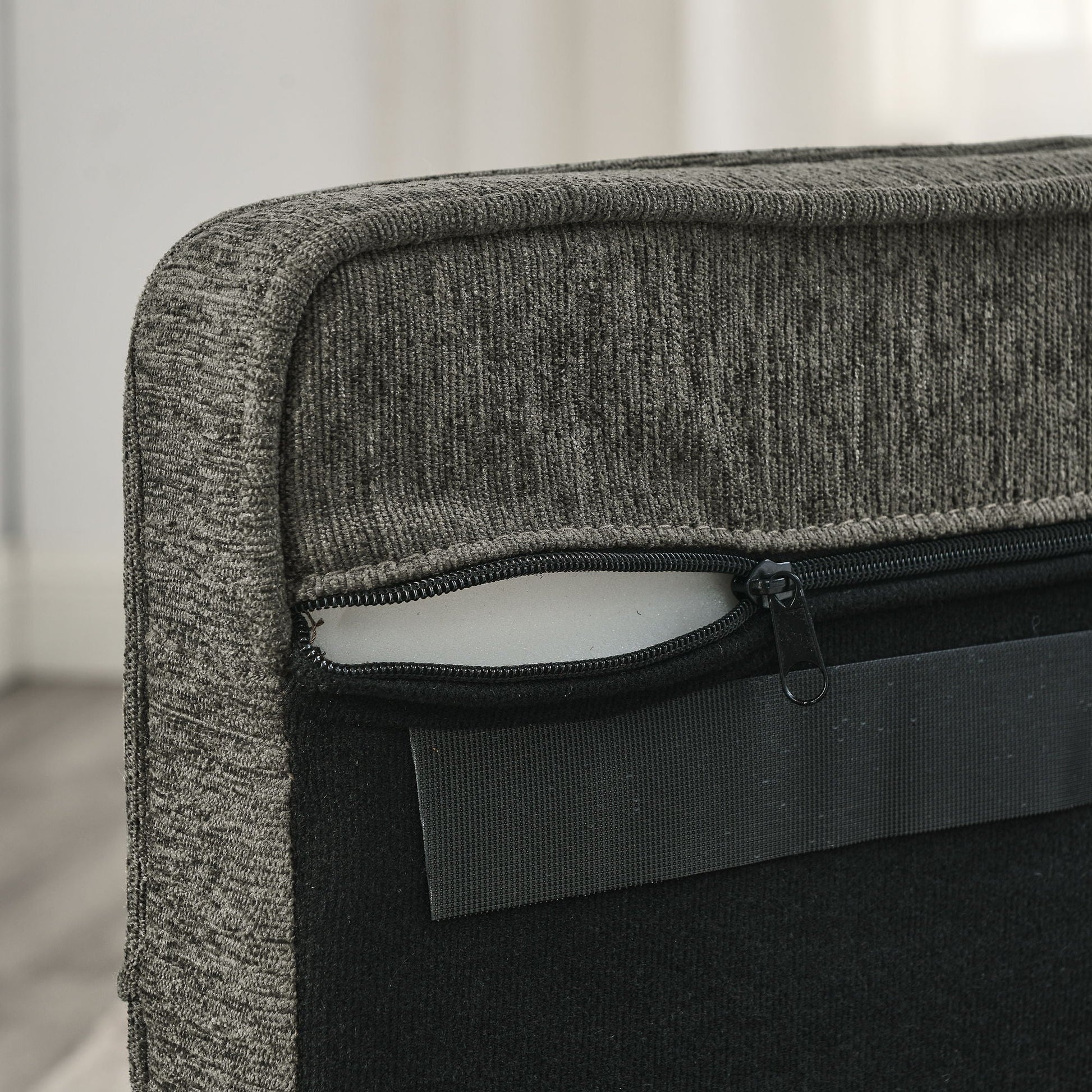 Modern Elegant Rectangle Pet Bed durable elevated dog sofa grey textured fabric HouseOfZazla on Tampa Home & Garden Store