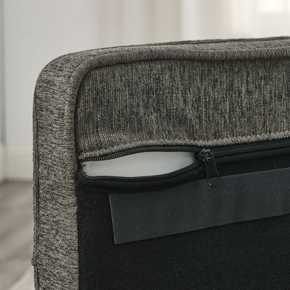 Modern Elegant Rectangle Pet Bed durable elevated dog sofa grey textured fabric HouseOfZazla on Tampa Home & Garden Store