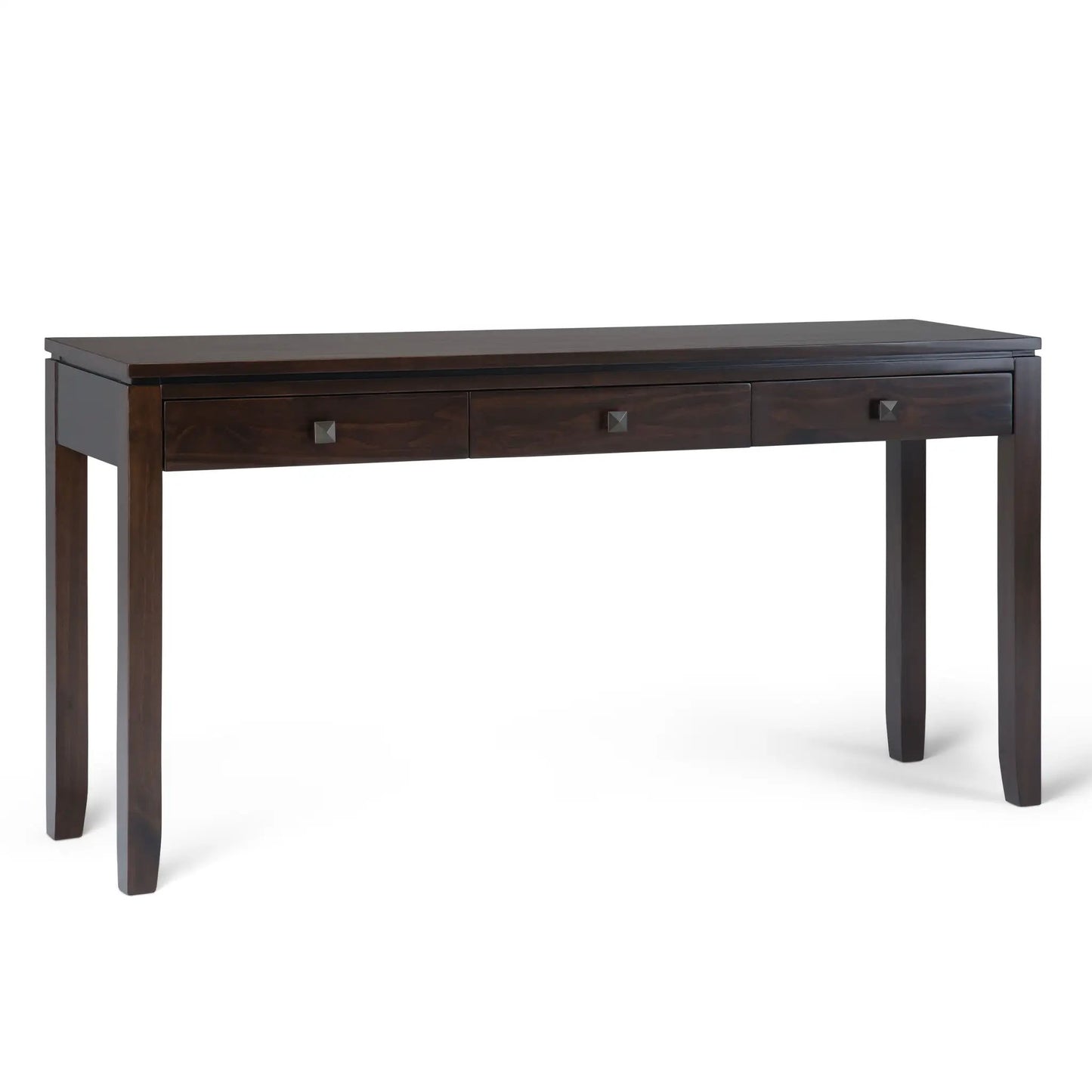 Cosmopolitan wide console sofa table mahogany brown with 3 drawers by Unique Piece Furniture on Tampa Home & Garden Store