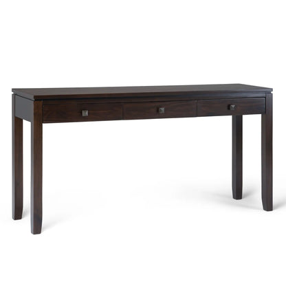 Cosmopolitan wide console sofa table mahogany brown with 3 drawers by Unique Piece Furniture on Tampa Home & Garden Store