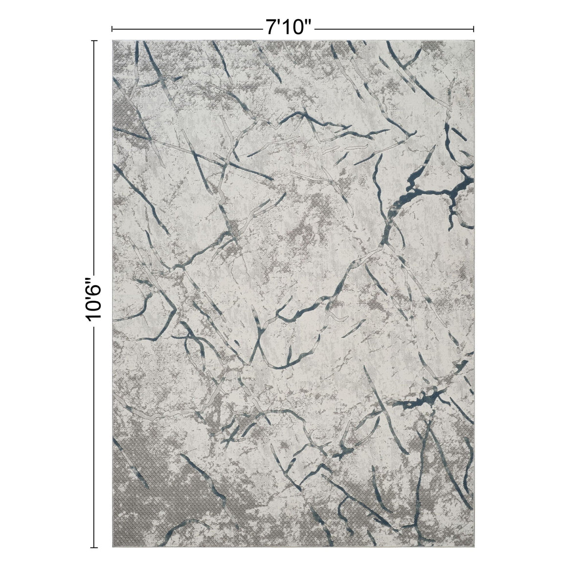 Geometric 3D Area Rug in ivory and gray with marble crack pattern on Tampa Home & Garden Store