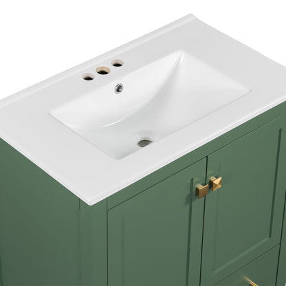 Green bathroom vanity with single undermount sink, solid wood by HouseOfZazla on Tampa Home & Garden Store