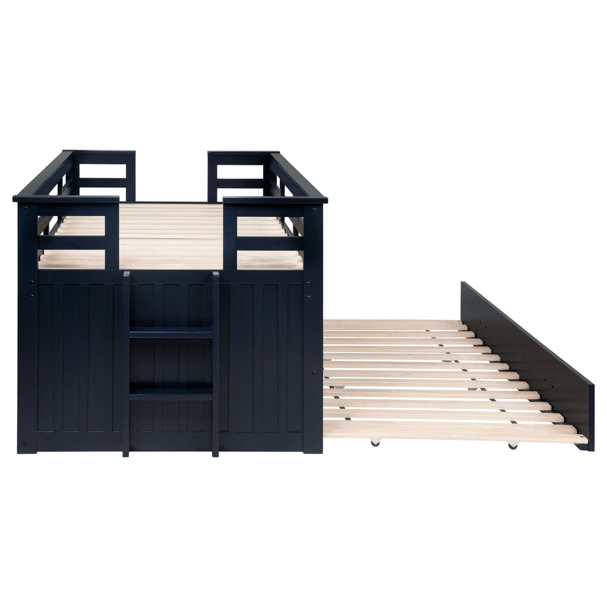 Starboard Captain's Bed With Trundle, dark navy wooden frame, slatted deck by HouseOfZazla on Tampa Home & Garden Store