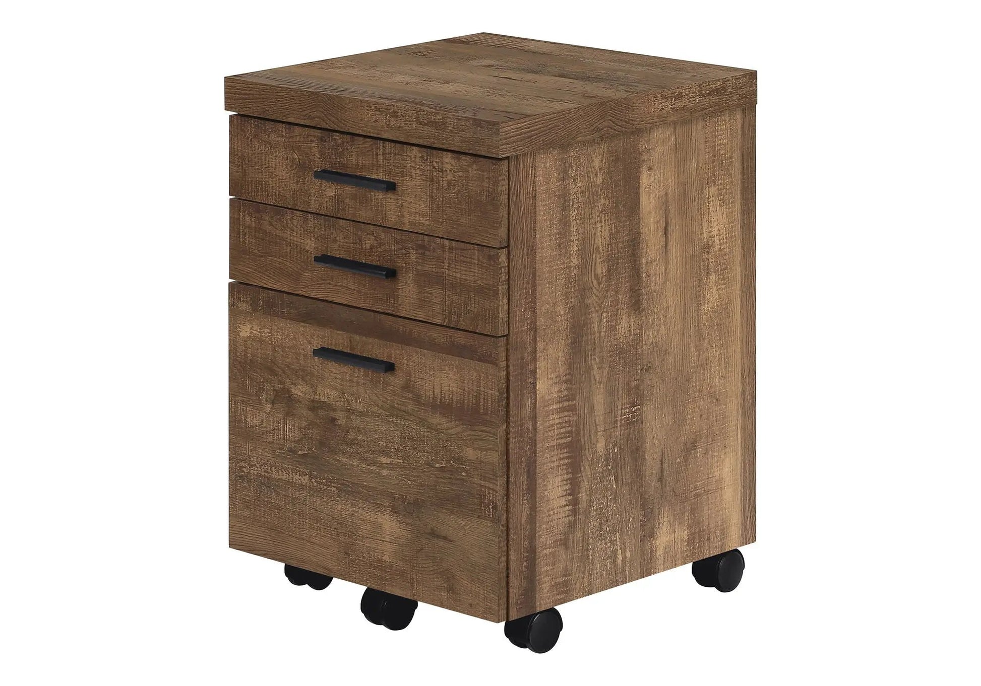 File cabinet rolling storage with 4 woodgrain drawers and black handles on Tampa Home & Garden Store