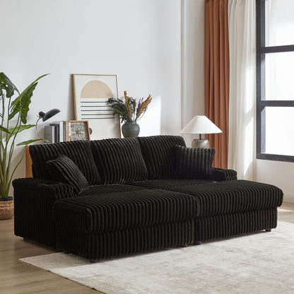 3 Seater Sofa With 2 Ottomans and Storage